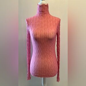 Find me now Pink Textured Long Sleeve Top size S